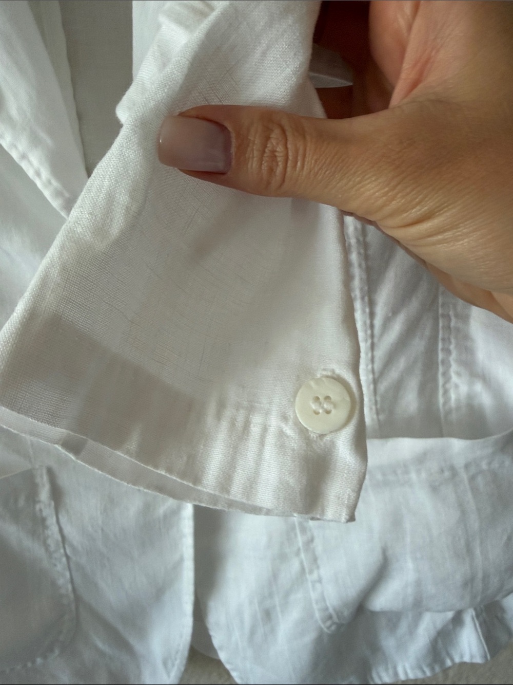 100% Capri 100% Linen Blazer Jacket Size S White Made In Italy Luxury Coastal - Picture 6 of 7